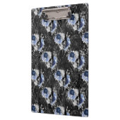 Blue Floral Skull Serie Design 1 Klemmbrett (Links)