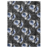Blue Floral Skull Serie Design 1 Klemmbrett (Rückseite)