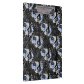 Blue Floral Skull Serie Design 1 Klemmbrett (Rechts)