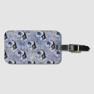 Blue Floral Skull Serie Design 2 Gepäckanhänger