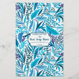 Blue Floral Soap Wrap - Flyer Paper