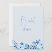 Blue Floral Something Blue Brautparty Einladung (Rückseite)