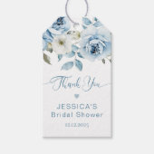 Blue Floral Something Blue Brautparty Vielen Dank Geschenkanhänger (Vorderseite)