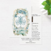 Blue Floral Spanisches Beerdigungsgebet (Schreibtisch)