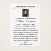 Blue Floral Spanisches Beerdigungsgebet (Rückseite)