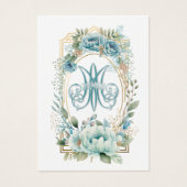 Blue Floral Spanisches Beerdigungsgebet (Vorderseite)