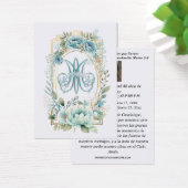 Blue Floral Spanisches Beerdigungsgebet (Schreibtisch)