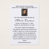 Blue Floral Spanisches Beerdigungsgebet (Rückseite)