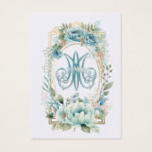 Blue Floral Spanisches Beerdigungsgebet (Vorderseite)