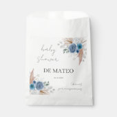 Blue Floral Spanish Baby Shower Boy Geschenktütchen (Vorderseite)