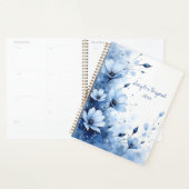 Blue Floral Spiral-bound Abstract Flower Botanical Planer (Anzeige)