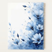Blue Floral Spiral-bound Abstract Flower Botanical Planer (Rückseite)