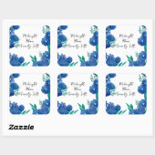 Blue Floral Square Sticker (Blatt)