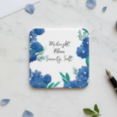 Blue Floral Square Sticker