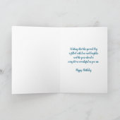 Blue Floral Stepsister Birthday Card Karte (Innenseite)