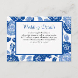 Blue Floral Stilvolle Rose Chic Simple Wedding Begleitkarte