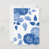 Blue Floral Stilvolle Rose Chic Simple Wedding Save The Date (Rückseite)