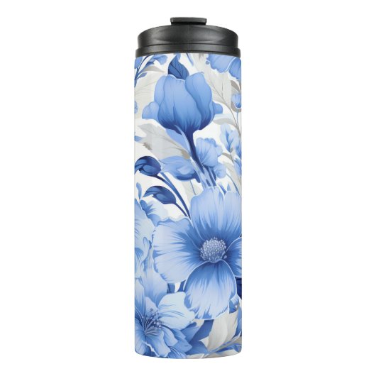 Blue Floral Symphony Thermosbecher (Vorderseite)