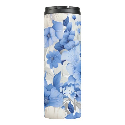 Blue Floral Symphony Thermosbecher (Rückseite)