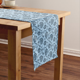 Blue Floral Table Runner Großer Tischläufer