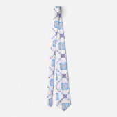 Blue Floral Tatreez Henna Thobe Kleid Krawatte (Rückseite)