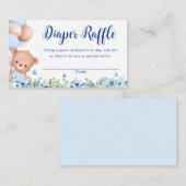 Blue Floral Teddy Bear Baby Dusche Windelwanne Win Begleitkarte (Vorne/Hinten)