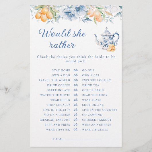 Blue Floral Tee Pot würde sie eher Bridal Spiel (Vorderseite)