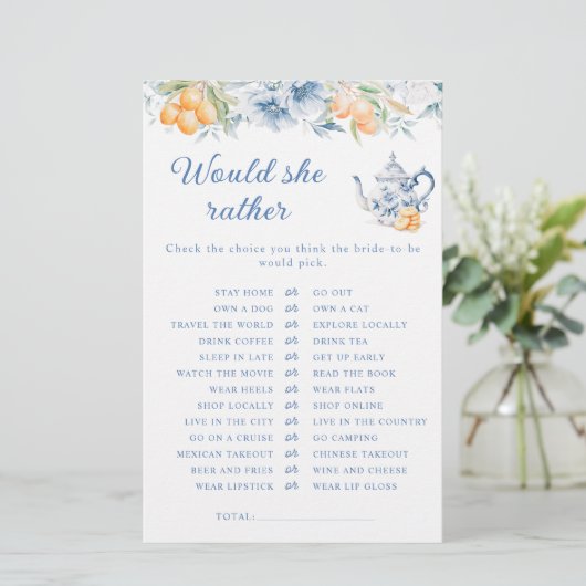 Blue Floral Tee Pot würde sie eher Bridal Spiel (Stehend Vorderseite)