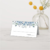 Blue Floral Tee Time Bridal ShowerName Platzkarten (Vorderseite)