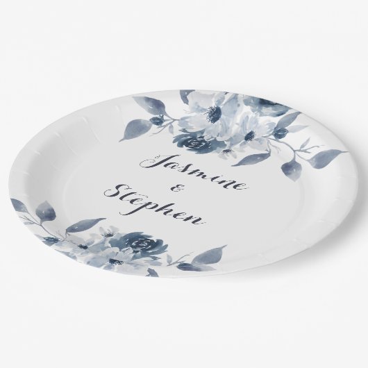 Blue Floral Teller anpassen (Schrägansicht)