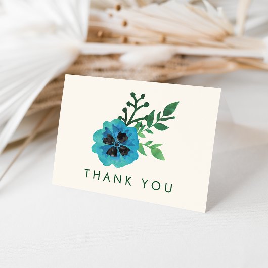 Blue Floral Thank You Cards Dankeskarte