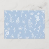 Blue Floral Time Kapsel Brautparty Card Begleitkarte (Rückseite)