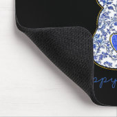 Blue Floral Toile Chinoiserie Bunny Easter For Gir Mousepad (Ecke)