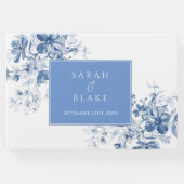 Blue Floral Toile Wedbook Gästebuch (Vorderseite)