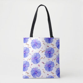 Blue Floral Tote Bag - Muster der Blume Watercolor Tasche