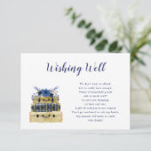 Blue Floral Travel Brautparty Gute Karte (Stehend Vorderseite)