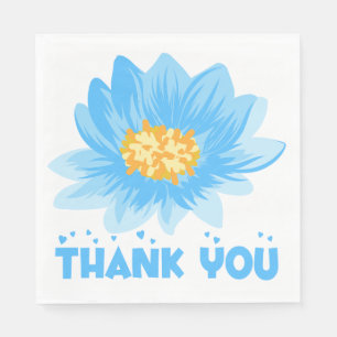 Blue Floral Turquoise Vielen Dank Blume Hochzeit Serviette