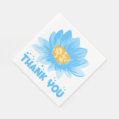 Blue Floral Turquoise Vielen Dank Blume Hochzeit Serviette (Ecke)