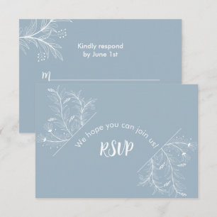 Blue Floral UAWG Baby Dusche RSVP Karte