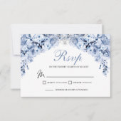 Blue Floral UAWG Enclosure Card RSVP Karte (Vorderseite)