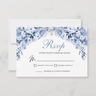 Blue Floral UAWG Enclosure Card RSVP Karte