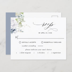 Blue Floral UAWG Postcard ohne Mahlzeiten Postkarte