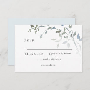 Blue Floral UAWG Wedding Card RSVP Karte