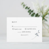 Blue Floral UAWG Wedding Card RSVP Karte (Stehend Vorderseite)