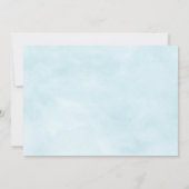 Blue Floral Umbrella Baby Dusche Danke Karte (Rückseite)