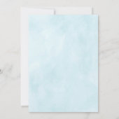 Blue Floral Umbrella Baby Dusche Einladung (Rückseite)