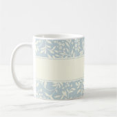 Blue Floral und Foliage Monogram Coffee Tasse (Links)