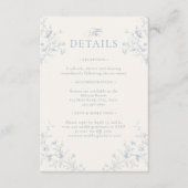 Blue Floral Victorian Heart Monogram Wedding Begleitkarte (Vorderseite)