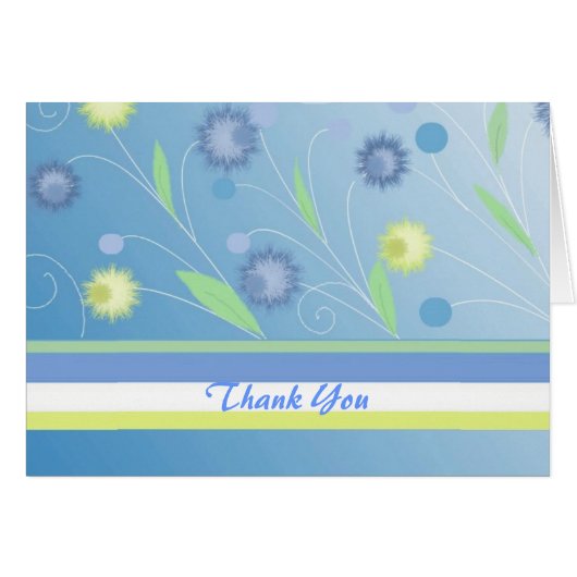 Blue Floral Vielen Dank (Vorderseite (Horizontal))