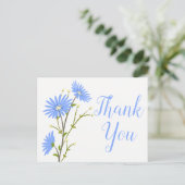 Blue Floral Vielen Dank Daisy Blume Wedding Daisie Postkarte (Stehend Vorderseite)